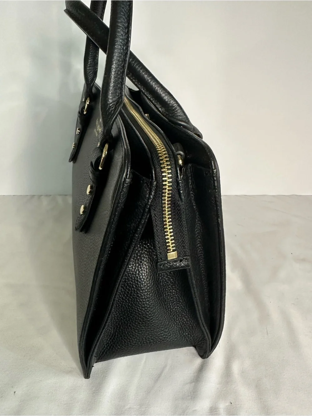 Kate Spade Mulberry Street Lise Black Pebbled Leather Top-Handle Satchel